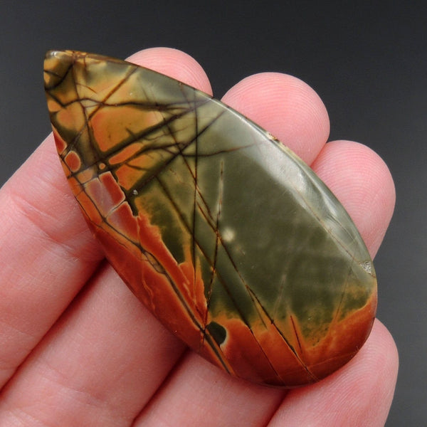 Red Creek Jasper Cherry Creek Jasper Multicolor Picasso Jasper Undrilled Teardrop Natural Stone Cabochon Cab C152