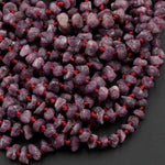 Large Hole Beads Rough Raw Natural Ruby Nugget Organic Genuine Ruby Gemstone Rounded Nugget 17" Strand