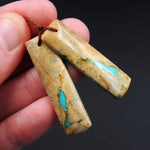 Natural Turquoise From Royston Nevada Cabochon Cab Pair Drilled Matched Earrings Bead Pair E2201