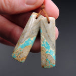 Natural Turquoise From Royston Nevada Cabochon Cab Pair Drilled Matched Earrings Bead Pair E2206