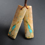 Natural Turquoise From Royston Nevada Cabochon Cab Pair Drilled Matched Earrings Bead Pair E2201