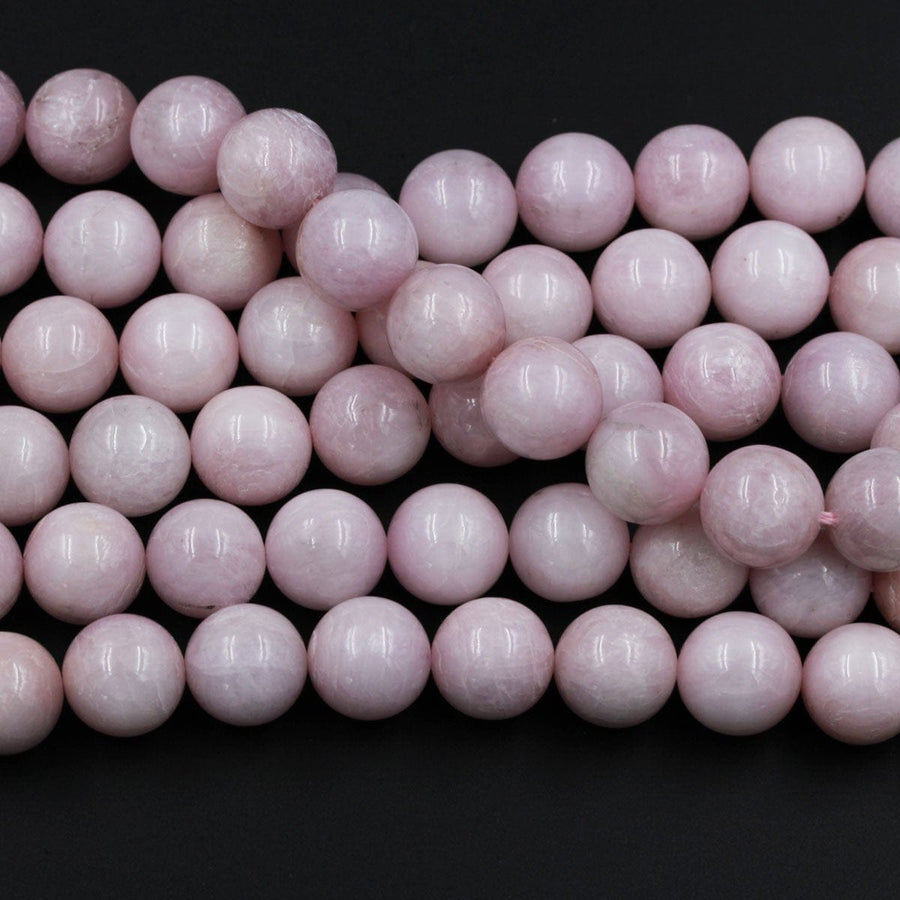 Natural Kunzite Round Beads Large 12mm Soft Violet Purple Pink Round Gemstone Real Genuine Natural Kunzite Ball Sphere 16" Strand