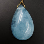 Blue Aquamarine Pendant Drilled Teardrop Pendant Natural Stone Focal Bead Pendant P1700