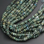 Deep Rich Green Natural Burmese Jade 7mm 8mm 10mm 12mm Faceted Rondelle Beads Large Center Drilled Disc Real Genuine Burma Jade 16" Strand