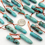 Genuine 100% Natural Turquoise Bullet Pendant Bead High Quality Top Side Drilled Real Blue Turquoise Gemstone