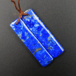 Natural Lapis Earring Pair With Pyrite Rectangle Cabochon Cab Pair Drilled Matched Earrings Bead Pair E2171