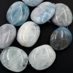 Large Blue Aquamarine Beads Huge Pebble Nuggets Real Genuine Aquamarine Gemstone Statement Beads 16" Strand