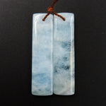 Natural Aquamarine Drilled Earring Pair Rectangle Cabochon Cab Pair Matched Pair Earrings Bead E2941