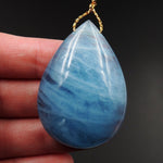 Blue Aquamarine Pendant Drilled Teardrop Pendant Natural Stone Focal Bead Pendant P1666
