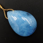 Blue Aquamarine Pendant Drilled Teardrop Pendant Natural Stone Focal Bead Pendant P1664