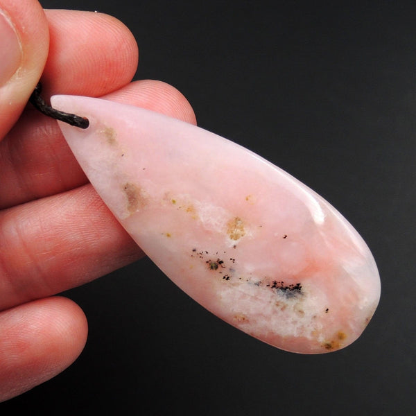 Peruvian Pink Opal Pendant Teardrop Pendant Cabochon Cab Drilled Natural Stone Bead Pendant P1655