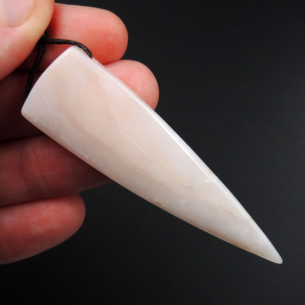 Peruvian Pink Opal Pendant Dagger Pendant Cabochon Cab Drilled Natural Stone Bead Pendant P1653