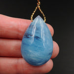 Blue Aquamarine Pendant Drilled Teardrop Pendant Natural Stone Focal Bead Pendant P1662