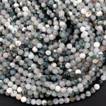Matte Green Moss Agate 6mm 8mm Round Beads Natural Green White Moss Agate Translucent Gemstone 16" Strand