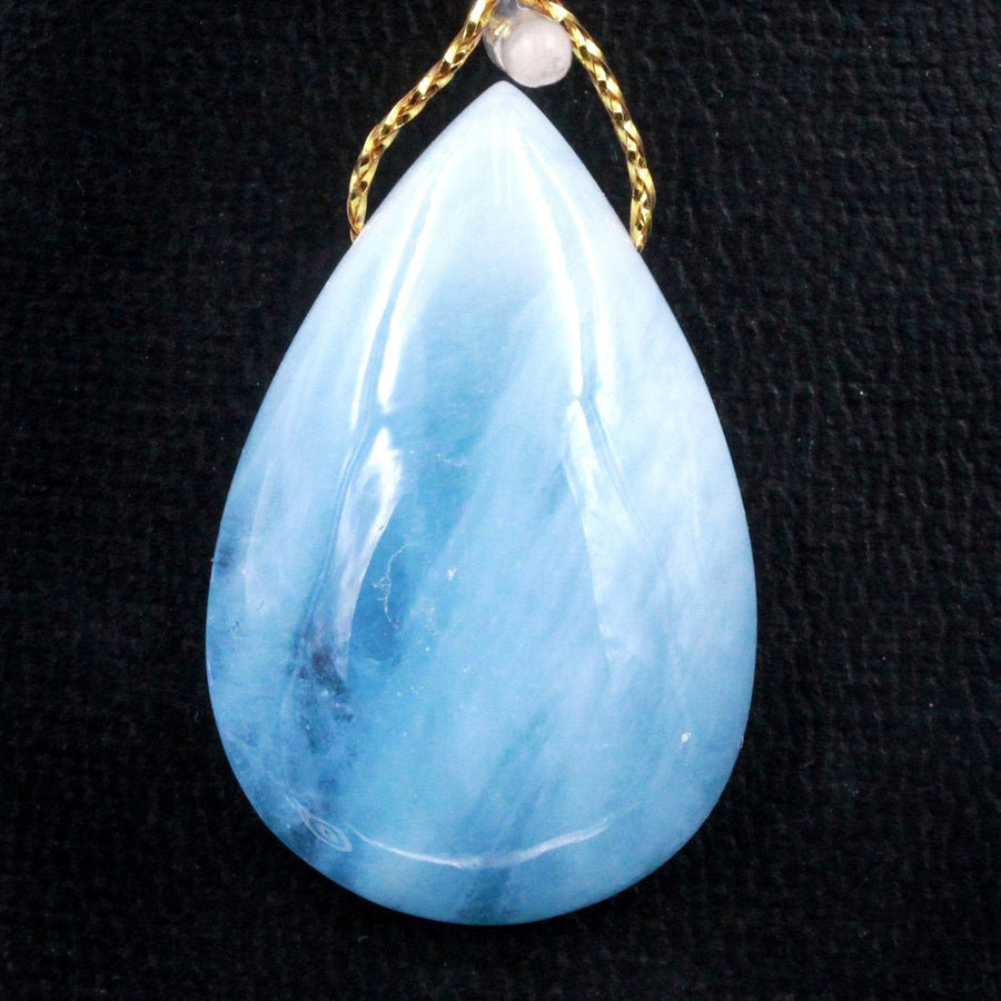 Natural Aquamarine Teardrop Pendant Side Drilled Real Genuine Blue Aquamarine Gemstone Focal Bead