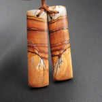 Natural Red Creek Jasper Earring Pair Rectangle Cabochon Cab Pair Drilled Matched Earrings Bead Pair E471