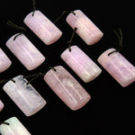 Natural Pink Morganite Rectangle Drum Pendant Pink Beryl Aquamarine Drilled Gemstone Pendant Bead