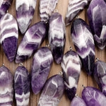 Natural Chevron Amethyst Pendant Teardrop Rich Purple Striking White Stripe High Quality Natural Crystal Pendant Bead