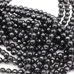 Black Tourmaline Beads Faceted 8mm Round Beads High Quality Real Genuine Natural Black Tourmaline Gemstone 16" Strand