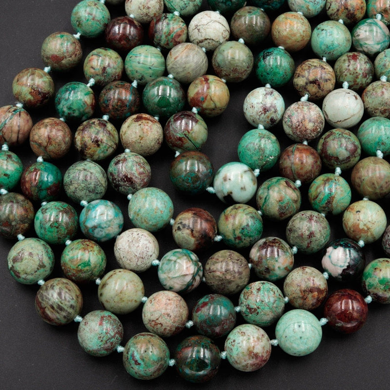 Large Natural Chrysocolla 16mm Round Beads Real Genuine Natural Green Blue Chrysocolla From Arizona 16" Strand