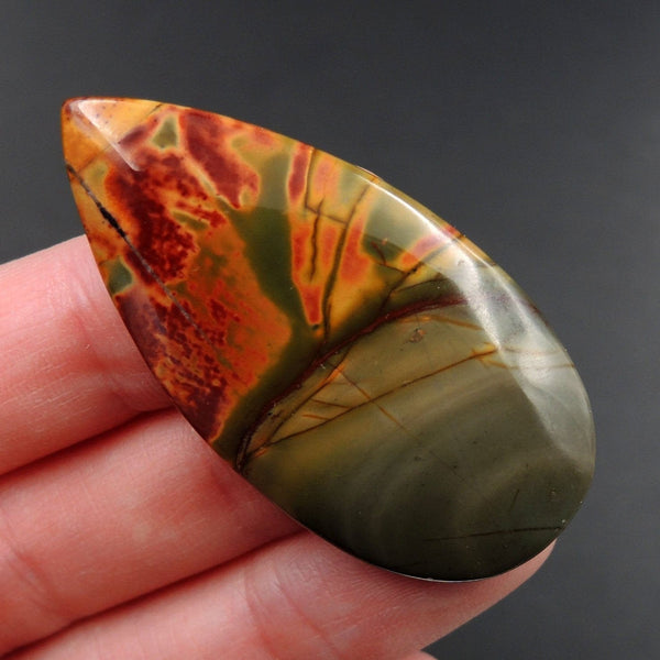 Red Creek Jasper Cherry Creek Jasper Multicolor Picasso Jasper Undrilled Teardrop Natural Stone Cabochon Cab C122