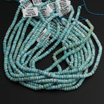 Natural Blue Larimar Beads Smooth Rondelle 5mm 6mm 7mm 8mm A Grade Genuine Real Larimar Gemstone Full 16" Strand