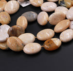 African Brown Beige Opal Beads Highly Polished Smooth Plump Oval 20mm x 25mm Nuggets Neutral Color Beads 16" Strand
