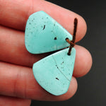 Turquoise Earring Pair From Anhui Mine Cabochon Cab Pair Drilled Freeform Irregular Matched Earrings Natural Stone Bead Pair E2881