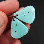 Turquoise Earring Pair From Anhui Mine Cabochon Cab Pair Drilled Freeform Irregular Matched Earrings Natural Stone Bead Pair E2881