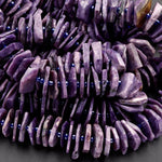 Gorgeous Large Purple Natural Russian Charoite Heishi Wheel Disc Rondelle Bead Center Drillied Slice Hand Chiseled Organic Cut 16" Strand