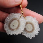 Natural Amethyst Stalactite Flower Earring Pair Cabochon Cab Pair Drilled Matched Earrings Bead Pair E2870