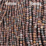 Matte Sonora Dendritic Rhyolite 6mm Round Beads 8mm Round Beads Matte High Quality Rare Jasper 16" Strand
