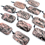 Natural Pink Rhodolite Pendant Rectangle  Shape Pendant Top Drilled Bead Pendant Rectangle Pendant Vibrant Black and Pink
