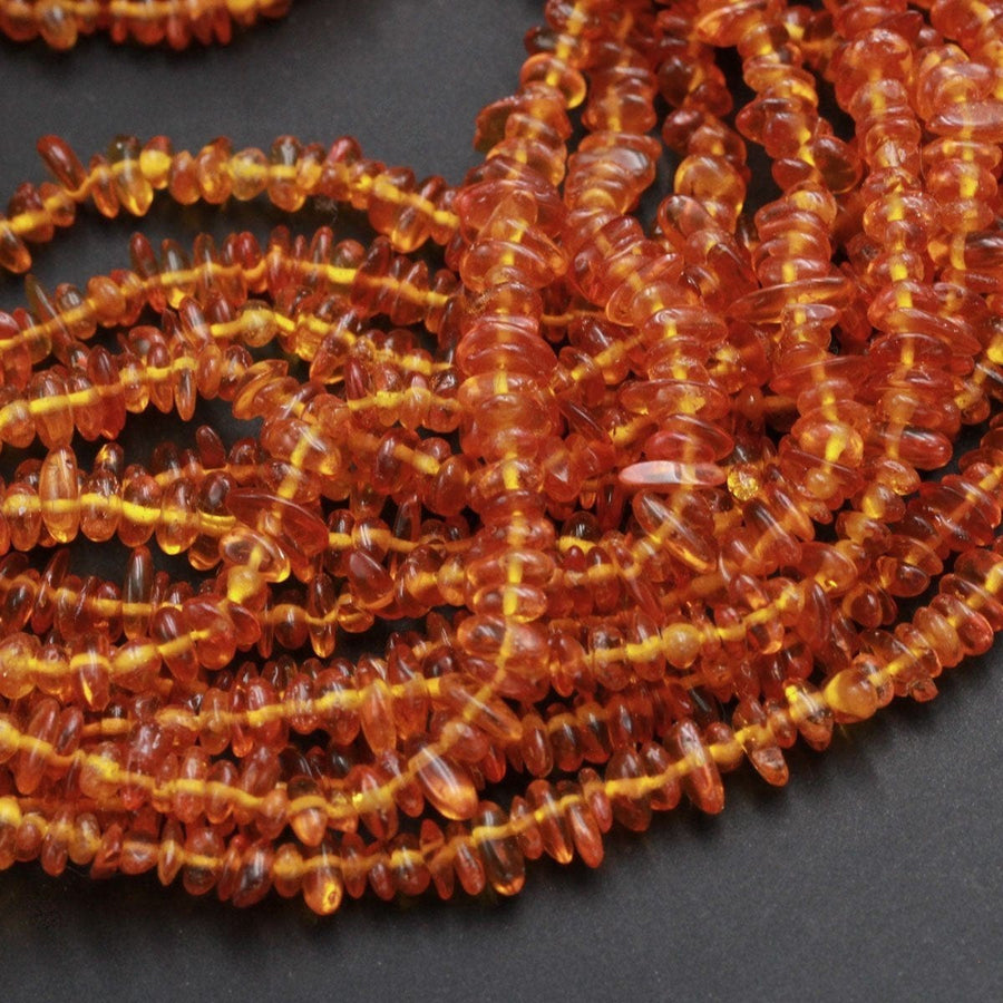 Natural Amber Beads Teething Beads Honey Golden Orange Amber Polished Freeform Nugget Chip Real Genuine Amber Nicely Drilled 16" Strand