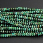 Extra Blue Green Color Natural African Turquoise 8mm Rondelle Smooth Beads High Quality Real Natural African Turquoise Gemstone 16" Strand