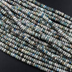 Rare Real Genuine K2 Beads 6mm Rondelles Natural Blue Azurite in Quartz Granite Smooth Polished Rondelle Beads 16" Strand
