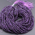 AAA Finest Natural Amethyst Faceted 5mm 6mm 8mm 10mm Round Beads Miro Faceted Genuine Real Purple Amethyst Gemstone Beads 16" Strand