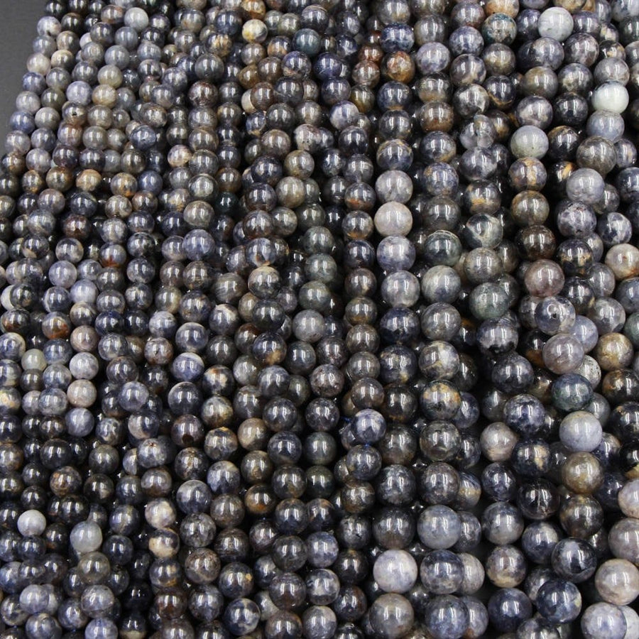 Natural Iolite 8mm Round Beads Blue Iolite 7mm 8mm Round Beads Polished Plain Round Iolite  9mm Round Beads 11mm Round Beads 16" Strand