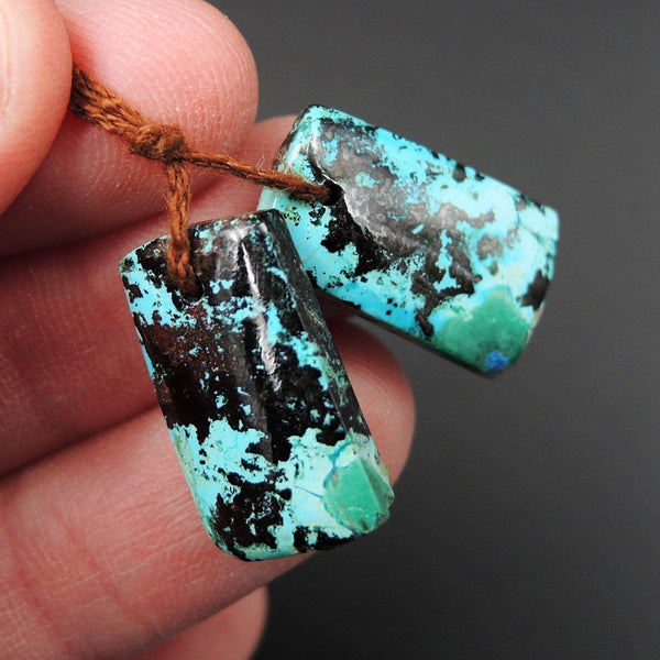 Natural Shattuckite Earring Pair Cabochon Cab Pair Drilled Matched Earrings Bead Pair Natural Stone E1976
