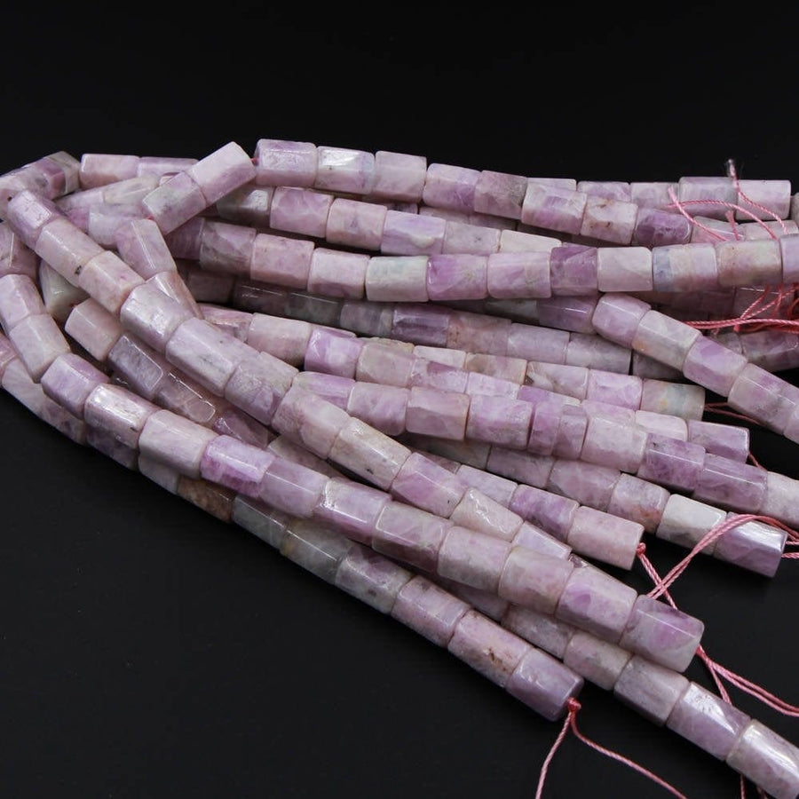 Natural Multicolor Kunzite Nugget Large Chunky Faceted Tube Beads 16" Strand