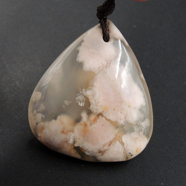 Cherry Blossom Agate Pendant Side Drilled Teardrop Natural Stone Pendant P1562