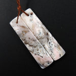 Pink Opal Earring Pair Rectangle Cabochon Cab Pair Drilled Matched Earrings Natural Bead Pair E2811