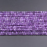 Gorgeous Faceted Natural Amethyst Round Beads 5mm Miro Faceted Genuine Natural Purple Amethyst Gemstone Beads High Quality 16" Strand