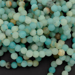 Large Hole Beads A Grade Natural Blue Amazonite 8mm 10mm Matte Round Beads Big 2.5mm Hole 16" Strand