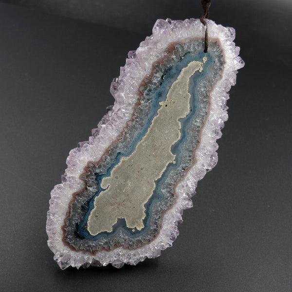 Amethyst Stalactite Flower Pendant Natural Stone Drilled Huge Statement Pendant P1504
