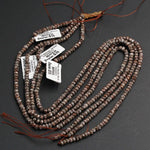Natural Brown Snowflake Obsidian Small Faceted 4mm Rondelle Beads 4x2mm Rondelle Earthy Brown Gemstone 16" Strand