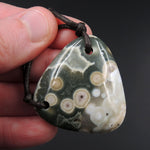 Ocean Jasper Pendant Natural Ocean Jasper Pendant Yellow Orange White Grey Green Drilled Two Hole Pendant P1510