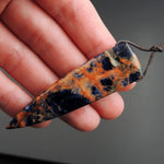Orange Sodalite Pendant Drilled Dagger Natural Stone Statement Pendant P1487