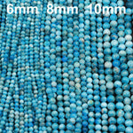 Natural Blue Apatite 6mm Round Beads 8mm Round Beads 10mm Round Beads 16" Strand