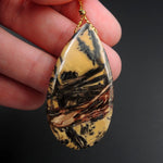 Natural Utah Black Feather Jasper Pendant Side Drilled Triangle Pendant Focal Bead Natural American Jasper Pendant P1482